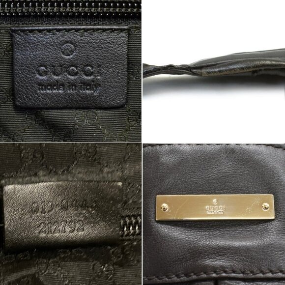 👜 Gucci Leather Weekender Messenger Bag XL Crossbody Travel Tote - Picture 11 of 13